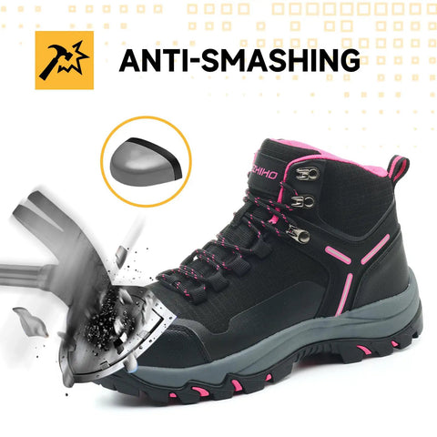 Waterproof Steel Toe Boots For Women Wide Width Non Slip Work Shoes Lightweight Yet Durable Safety Boots With Slip Resistant Soles Built Tough For Construction And Warehouse Jobs Steel Toe Or Composite Toe Options