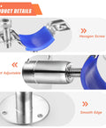 Front view: 6-pack pipe support clamps, 304 stainless steel with blue strap for wall/ceiling mounting; screws included