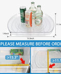 Image of Slick Rectangular Lazy Susan Turntable For Refrigerator And Pantry With Smooth Spin Base That Glides Like Butter clear design measuring 15.3x11.1x1.4 in.