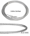 Heavy Duty Garage Door Torsion Spring Cables 2 Pack, 8.6 Feet Long, One Eighth Inch Galvanized Steel Wire Rope, 7x7 Strand Construction