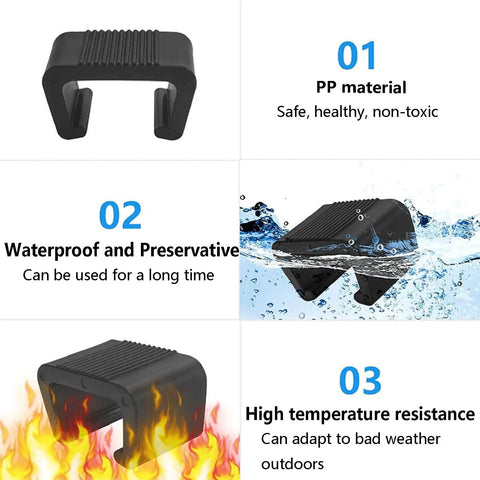 15 Pack Outdoor Wicker Furniture Clips For Sectional Sofas Black Plastic Fasteners in water and flame tests