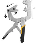 10 Inch Locking Pipe Clamp With Swivel V Pads For Welding And Repair, One-Hand Lock, Ergonomic Soft Rubber Handles