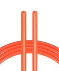 Close-up of coiled Bright Orange Polyurethane Pneumatic Air Hose 5mm ID 8mm OD 7.7m Long 25.2 Feet Built For Air Compressors