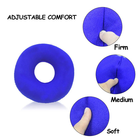 Tailbone Pain Relief Butt Round Pillow Inflatable Air Cushion With Flocked Fabric Water Resistant