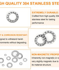 Internal Tooth Star Lock Washers Kit 304 Stainless Steel Assortment With 485 Pieces In 8 Sizes M2.5 To M12 product features