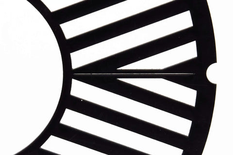 Close-up of Bahtinov Focus Mask FP412R pattern for Celestron 11 Inch SCT and RASA telescopes, DSLR and CCD imaging aid.