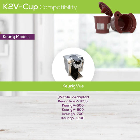 Reusable Coffee Pod For Keurig Vue Coffee Makers, Brew Your Own Fresh Coffee, Save Dough And Cut Waste, Brown Pod Adapter