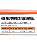 Box of All Position Stainless Steel Welding Electrode 316L Length 12 Inch Diameter 3 32 Inch 4 Lb Pack with specifications label.