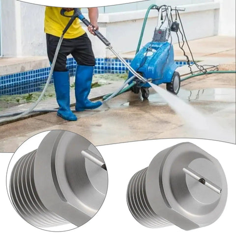 Two Pack Pressure Washer Nozzles With One Eighth Inch NPT Thread, Heavy Duty Stainless Steel Spray Nozzles, 25 Degree Pattern, 4000 PSI