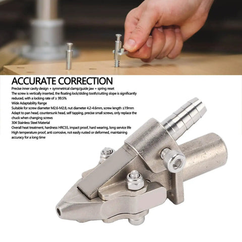 Handheld Screw Machine Clamp Nozzle With Auto Locking Chuck For 5.2 To 5.6 mm Screws, Riveting Chuck Attachment For Electric Screwdrivers And Power Drills