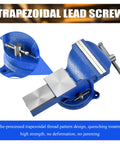 Heavy Duty 6 Inch Bench Vise With Locking Base Clamp Cast Steel 360 Degree Swivel Built In Anvil For Woodworking Conduit Drilling Cutting And Sanding On A Desktop Workbench, blue cast steel