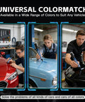 Car Scratch Repair Pen For All Cars, Quick Paint Fix That Covers Scratches And Scuffs, Blends With Your Ride Finish, Weatherproof Seal, 1 Pack Easy To Use Applicator For Quick Car Maintenance in use on red, blue, and black cars.