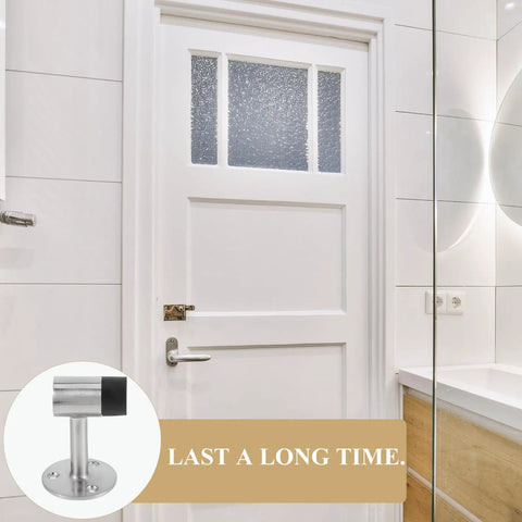 Heavy Duty Zinc Alloy Door Stopper For Bedroom And Balcony Doors Quiet Windproof Design With Rubber Head Pet Safe Keeps Doors From Slamming