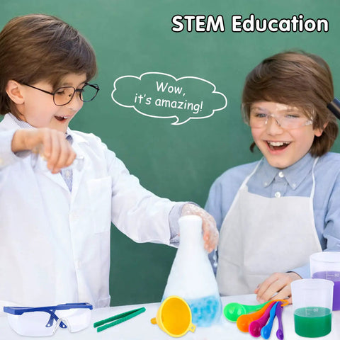 Kids Science Experiment Kit With Lab Coat Dress Up Costume And Role Play Fun, Hands On STEM Activities For Boys And Girls 6 Plus