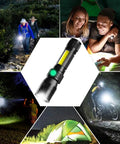 Rechargeable UV Black Light Flashlight 3in1 Tactical LED With Red Light 2000 Lumens 7 Modes Zoomable Waterproof Pocket Flashlight featured outdoors