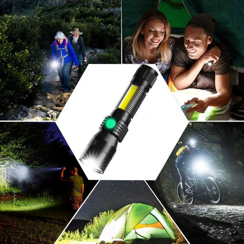 Rechargeable UV Black Light Flashlight 3in1 Tactical LED With Red Light 2000 Lumens 7 Modes Zoomable Waterproof Pocket Flashlight featured outdoors