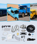 12V 5000W Diesel Cabin Heater Complete Kit With Efficient Air Ducting And Remote Control For Rv Vans And Trucks, parts and accessories displayed.
