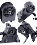 Heavy Duty Engine Motor Mount Set For 1999 To 2003 Mazda Protege Automatic Four Pack showing black motor mounts with brackets.