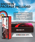 3S 11.1V 5200mAh Lipo Battery With Deans T Connector Beefy Hard Case 80C for RC cars, package includes two batteries