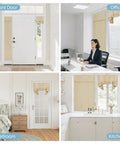 French Door Curtains With Privacy Blackout No Drill Easy Install Tie Up Shades For Kitchen Dining Nursery And Bathroom Beige 26 By 72 Inches One Panel shown in various rooms