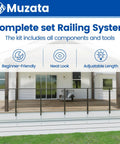 Top Shelf Stainless Steel Cable Railing Kit For Decks Side Mount Post Set Fits 13 To 19 5 Foot Spans 42 Inch Height shown installed on deck.