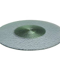 31 Inch To 35 Inch Tempered Glass Lazy Susan Turntable With Quiet Aluminum Base, top view showing textured glass surface.