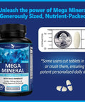Mega Mineral Supplement Complete Mineral Complex With Calcium Magnesium Zinc Potassium Boron Selenium Chromium And 72 Trace Minerals Iron Free Calcium Supplement 100 Pills bottle and pill size with quarter for scale
