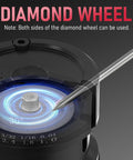 Diamond wheel of Electric TIG Tungsten Electrode Sharpener And Grinder For Welding, Handheld 110V Rotary Tool close-up view.