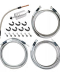 Straight Shot Stainless Steel Braided Fuel Line Quick Fix Kit For 1999 To 2003 Chevy Silverado GMC Sierra V8 includes hoses and filter.