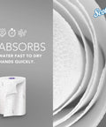 Heavy Duty High Capacity Hard Roll Paper Towels With Elevated Design And Absorbency Pockets shown in detail and full view