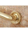 Camelon 24 Inch Grab Bar One And A Quarter Inch Diameter Polished Brass Finish Built To Last with detailed wall mount on tile.