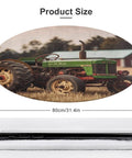 Round Tractor Photo Farm Coral Velvet Area Rug 80x80 cm showing detailed tractor image with non-slip backing