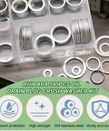 580 Piece Aluminum Oil Drain Plug Crush Washer Kit With 18 Sizes From M6 To M24, Durable Gasket Assortment For Cars And Bikes