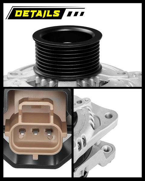 Beefed Up 150 Amp 12V Diesel Alternator For Ford Super Duty F250 F350 F450 F550 2011 To 2016 V8 Power CW 8 Groove Clutch Pulley