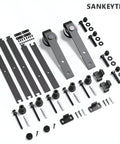 6 Foot Lite Sliding Barn Door Hardware Kit Heavy Duty Combination Track Included Easy To Install Manual Carbon Steel Upgrade