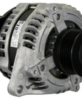 Badass Heavy Duty Alternator Kit For Ford Mustang Boss 302 Coyote Engine Swap showing side view with durable black finish and wiring.