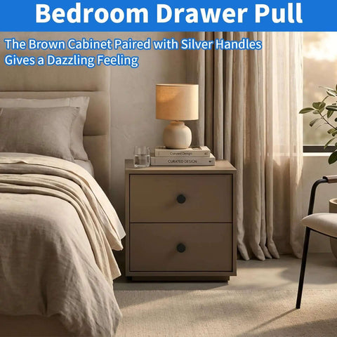 Bedroom drawer with 30 Pack Brushed Black Round Cabinet Knobs 1-1/4 Inch For Cabinet Doors And Drawers, lamp, and decor