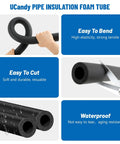 8 Pack Pipe Insulation Foam Tubes 1 Inch ID By 0.375 Inch Thick 15.74 Inch Length Black Heat Shield, bending and cutting examples
