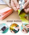 Slick Handheld Mini Bag Sealer And Quick Cutter Portable Heat Resealer Machine For Food Storage and Snack Packing in use.