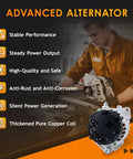 Image showing a mechanic working with a 12V 110 Amp Bolt On Plug And Play Alternator With 3 Pin Connector Fits 2007 2012 Altima 2.5L