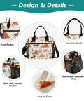 Design features of Desert Cowboy Insulated Lunch Bag With Adjustable Shoulder Strap Reusable Cooler Tote For Work Office Picnics Camping And Travel Two Size Options 9L And 12L including pockets and handles