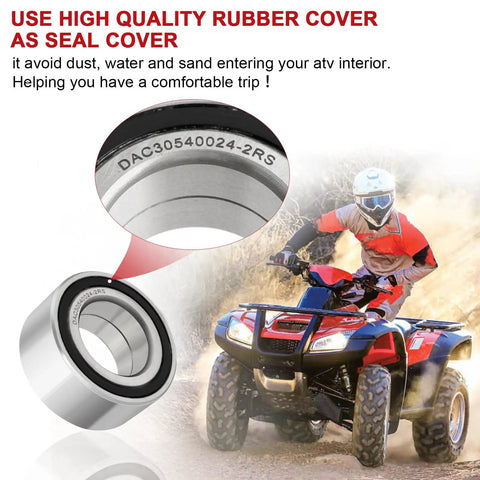 Honda Front Wheel Bearings And Seals Kit For Foreman 400 500 450 Rincon 650 680 Rubicon 500 ATV with rubber cover