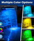 Pond Waterfall Kit With 850 GPH Pump 12 Inch Stainless Steel Spillway Remote Control LED Lights Four Stage Filtration