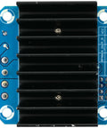 Front view of Two Pack BTS7960 43A Beefy High Power H-Bridge Motor Driver Module for Arduino with blue PCB and connectors