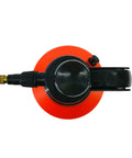 Top view of One Hand Pressure Sprayer For Lawn And Garden Care with brass nozzle and locking handle for pest control and cleaning.