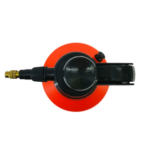 Top view of One Hand Pressure Sprayer For Lawn And Garden Care with brass nozzle and locking handle for pest control and cleaning.