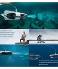 Your Go To Underwater Camera Drone For Boating And Fishing With 4K UHD Video And 12MP Stills, 164Ft Waterproof Tether shown in use