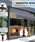 Manual Retractable Patio Awning 78 Inch Wide Sun Shade Curtain for Backyard Garden and Balcony Outdoor Canopy, Dark Gray