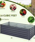 Heavy Duty Tall Raised Garden Bed 8 By 3 By 1.9 Feet Galvanized Steel Rustproof Planter Box Holds 341 Gallons Non Toxic For Veggies Flowers And Herbs Outdoor