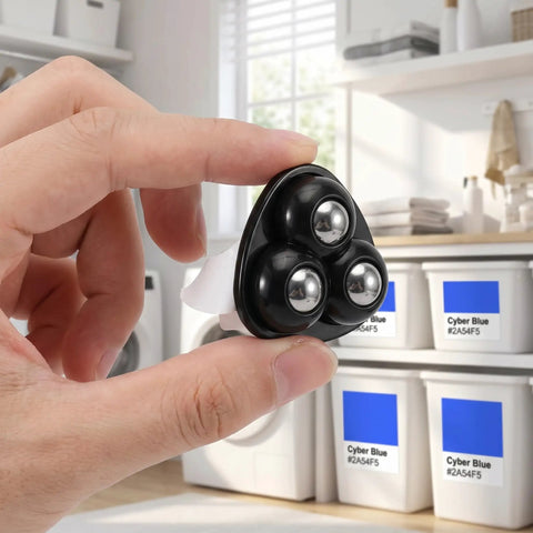 Twelve Pieces Self Adhesive Mini Casters And Swivel Ball Wheels That Roll Smooth As Butter for easy movement of storage bins.